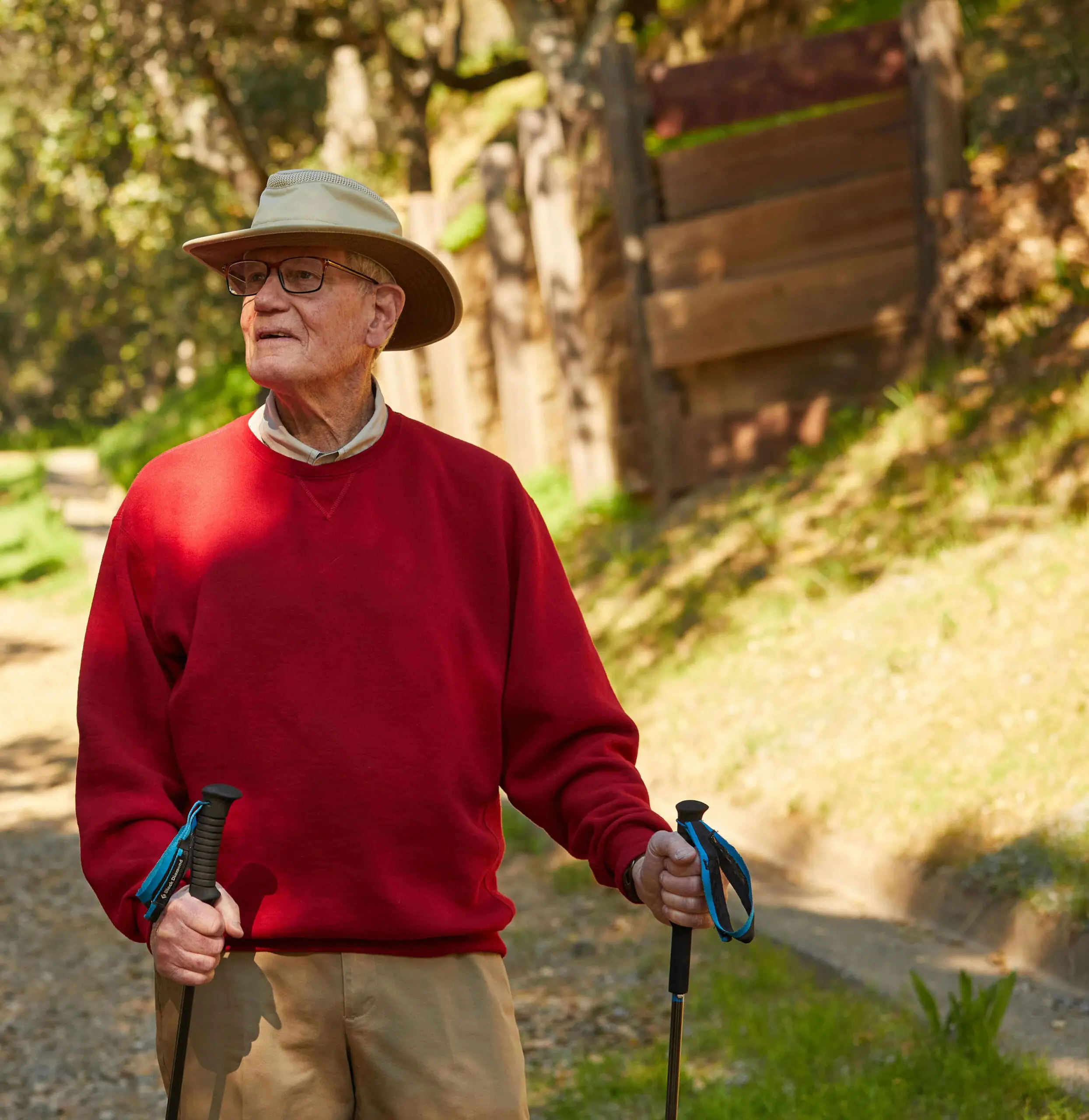 Image shows Tamalpais Marin male resident out hiking