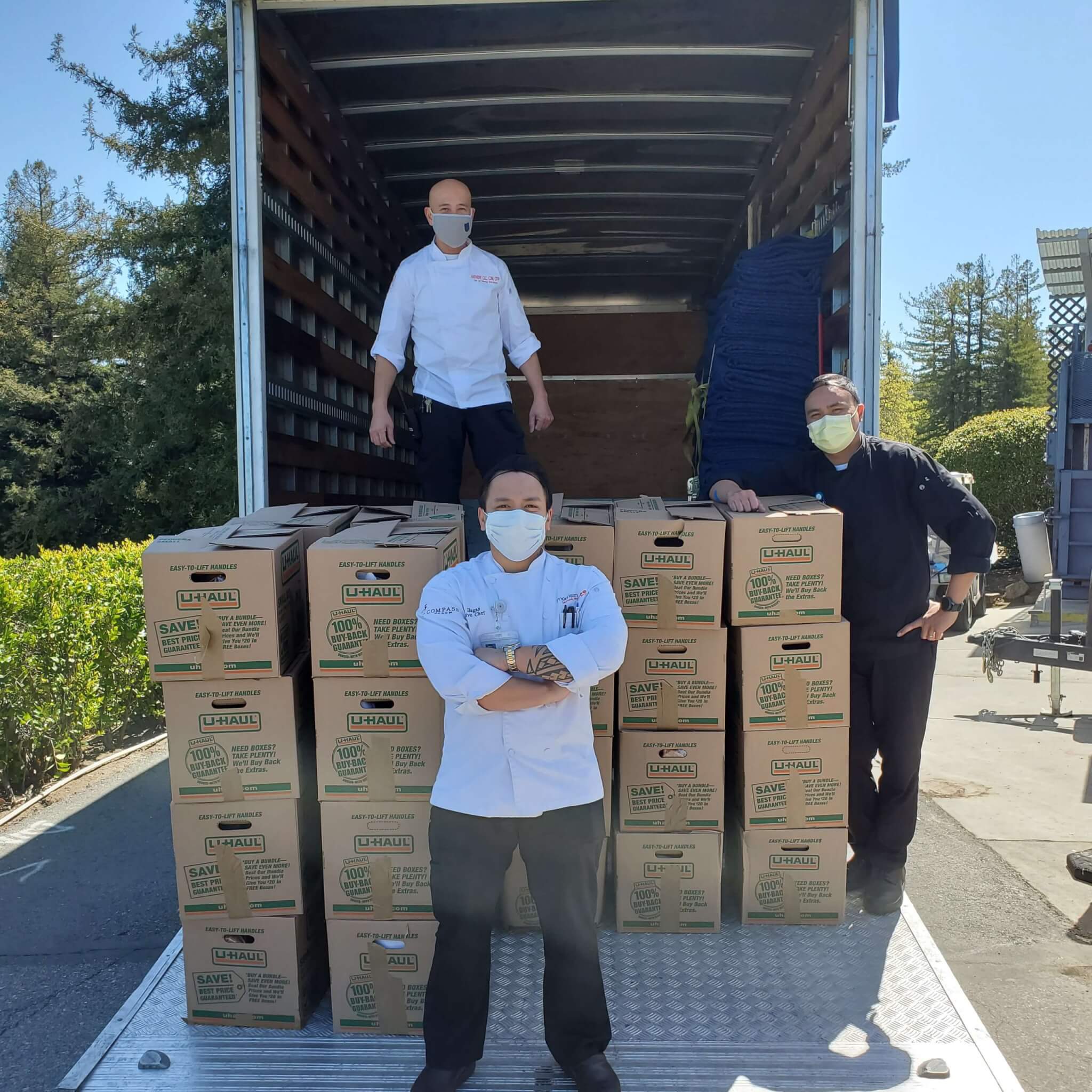 Sequoia chefs unloading a truck of food