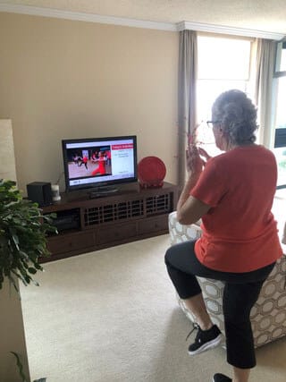 Elderly lady exercising