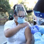 Workers getting vaccinated