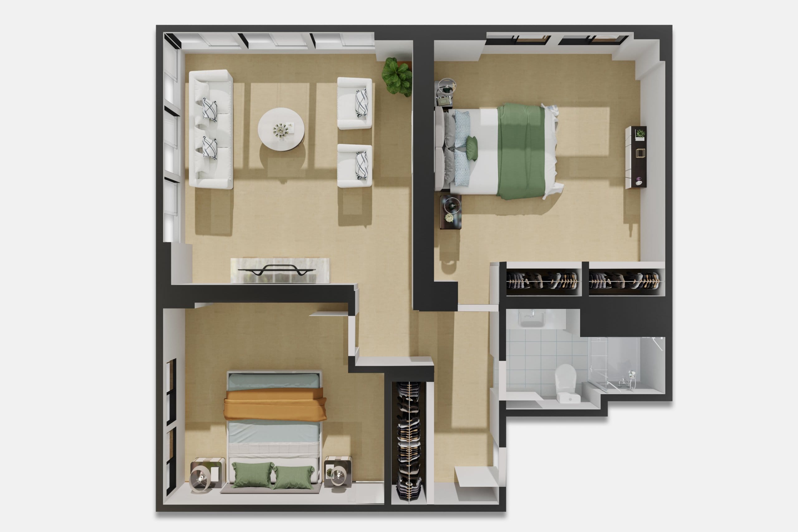 The Sequoias SF 2-Bedroom Garden Court Floor Plan