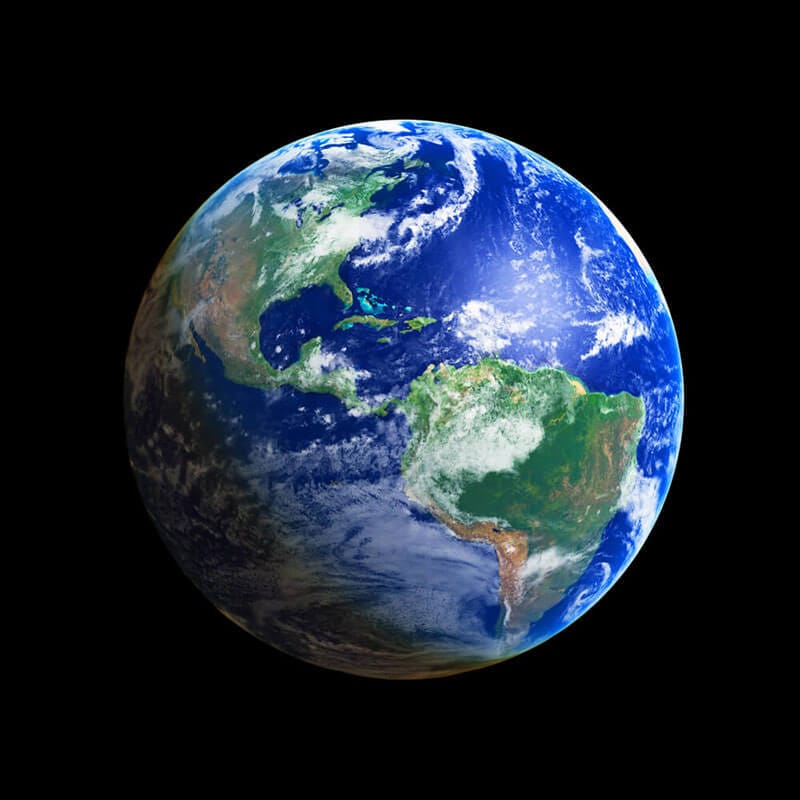 Environmental Stewardship at Sequoia Living. Image shows the earth.