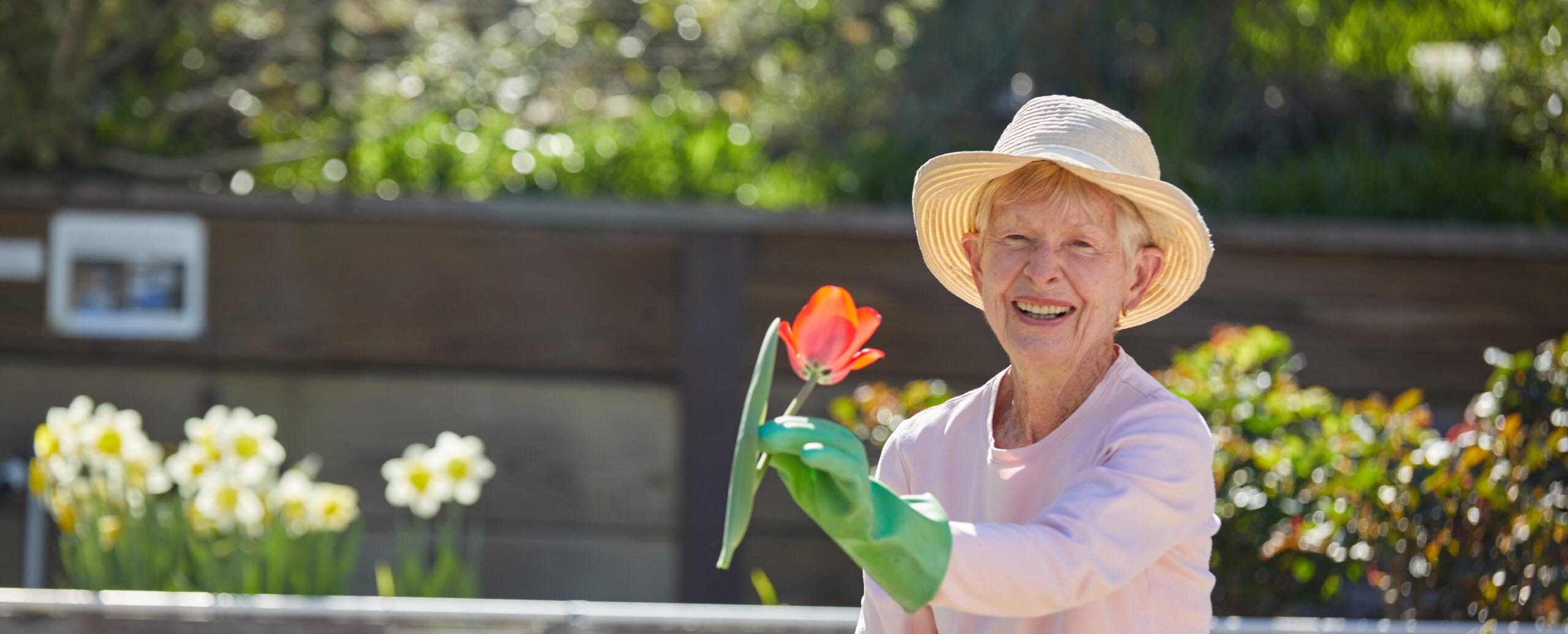 Older adult gardening
