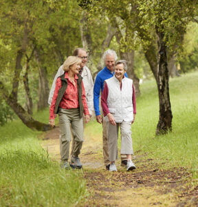 Four residents, hiking nature trail, Never Stop Finding New Paths, Sally's story
