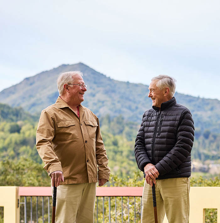 The Tamalpais Marin putting green The Tamalpais Marin putting green | two residents outdoors, Mt. Tam in background