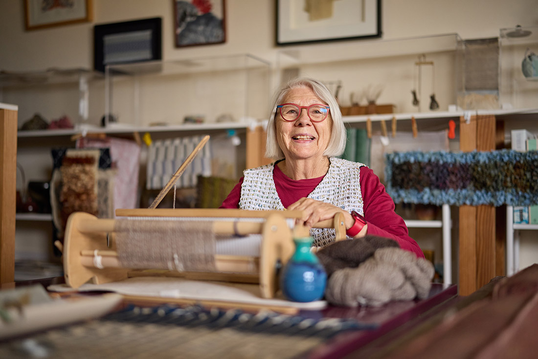 Never Stop Using My Hands Peggy The Tamalpais Marin, weaving, creative, indoors, creative spaces